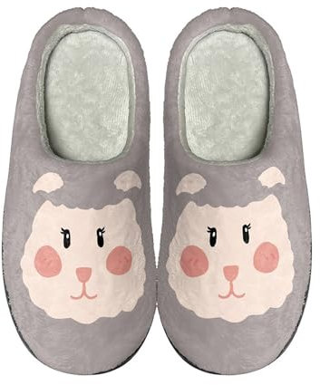 Pantuflas térmicas suaves y antideslizantes de espuma viscoelástica para mujer, cálidas, suaves y cómodas, para calentar tus pies en invierno, bata y pantuflas peludas para mujer, gris, 42.5 EU