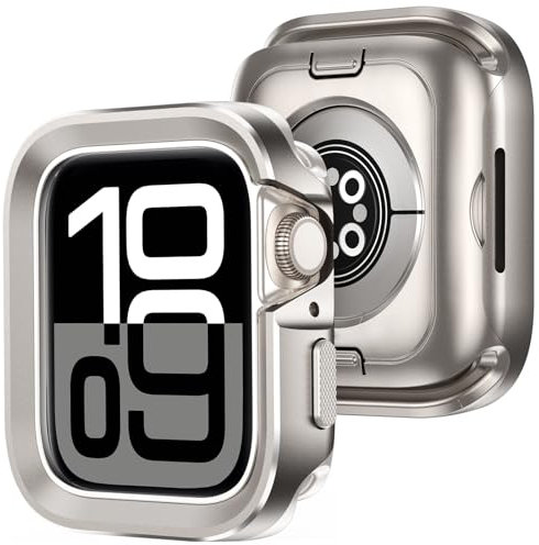 Amizee 2 in 1 Metallo Cover Compatibile con Apple Watch Serie 11/10 42mm, Copertura Completa Metallo Custodia Anti-Graffio per iWatch 42mm, Originale