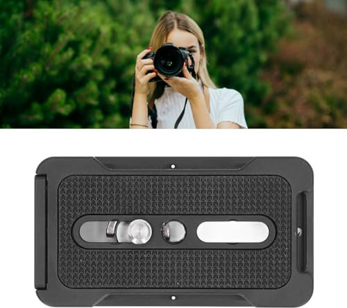 Kamera Quick Release Plate, Dubbel Låsknopp Design Kamera QR Plate, Utdragbar Plate Design Quick Release Bracket, för Arca Standard Tripod Head