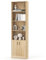 COSTWAY 6-Tier Bookshelf with Cabinet, 180cm Freestanding Tall Bookcase with 4 Open Cubes and 3 Adjustable Shelves, Wooden Display Storage Shelving Unit for Living Room Bedroom Office (Oak)