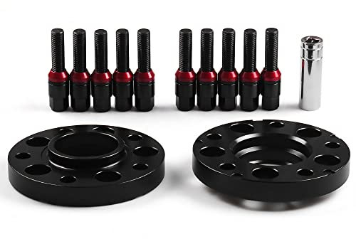 WANGZEYU Spurverbreiterung 20mm 5x120mm 72,56 mm Hubcentric Wheel Spacer M14X1.25 Tapered Bolts Anpassung Passende Verwendung für BMW f Serie F10 F12 F13 F01 F02 F30 Spurplatten(Black Bolts)