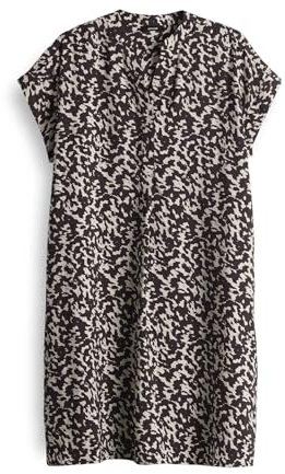 OPUS Damen Minikleid | Hemdblusenkleid WULARA Shadow aus Modalmix Midnight Brown, 40