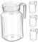 CIYODO 4 Piezas botella de agua fría jarras de jugo con tapas para heladera jarras de agua jarra de agua de plástico jarra para el hogar jarra para beber ordenador personal Transparente