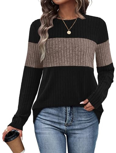 WIHOLL Jumpers for Women UK Casual Long Sleeve Tops Fall Fashion Lightweight Sweatshirts