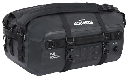 Oxford Aqua Pro T-30 Roll Bag | Motorcycle Roll-top Tail Pack Motorbike Luggage, Black