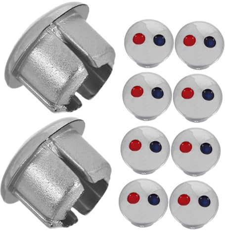 NIYANGLE 10pcs Hot and Cold Water Sign Cover for Kitchen Sink Faucet Hole Cap Faucet Plug Cover Cold Hot Sign for Used As Label in Bathroom Kitchen Sink Tap