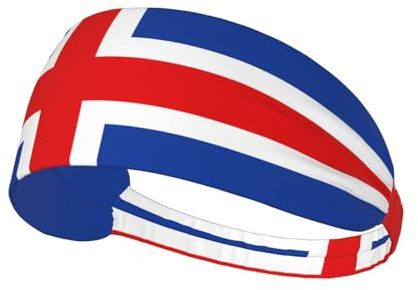 Flagge von Island gemustertes Sport-Stirnband, Yoga-elastisches Stirnband, geeignet für Laufen, Fitness, Radfahren und andere Sportarten.
