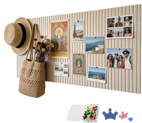 Wxeadu Filz Pinnwand Selbstklebend, 60x40cm Filz-Wandfliesen, Dekorative Pinnwand aus Filzs mit 30 Pinnnadeln, 9mm Dick Faltbare Fototafel, Bulletin Board für Fotos, Notizen, Memos, für Büro Küche