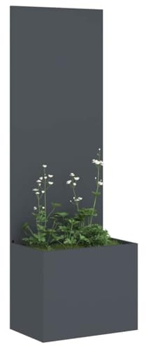 Tomostar Blumenkasten mit Sichtschutz, Blumenkasten, Hochbeet, Anthrazit, 50 x 140 cm