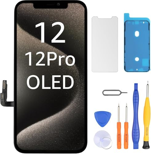 LL TRADER OLED-Display für iPhone 12/iPhone 12 Pro 6,1 Zoll (15,4 cm), FHD Ersatzbildschirm, 3D-Touchscreen, Digitizer, Montagerahmen und Reparatur-Sets 2026