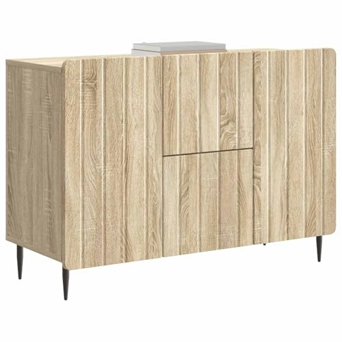 vidaXL Sideboard Sonoma-Eiche 89 x 34,5 x 62 cm Holzwerkstoff, Moderner rechteckiger Sideboard, viel Stauraum für Wohnzimmer, Elegantes Esszimmer-Möbel, vielseitige Einheit
