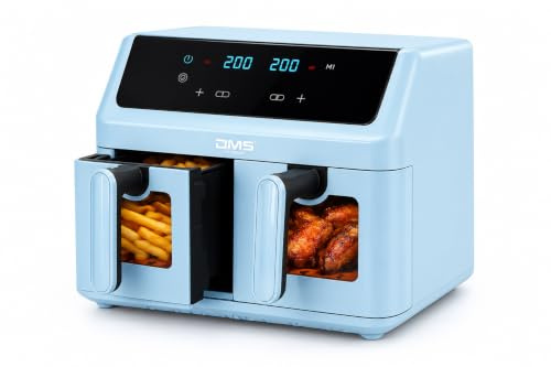 DMS® Doppelkamme Heißluftfritteuse 9L 2000W Air Fryer, 8 Programme 65–200°C