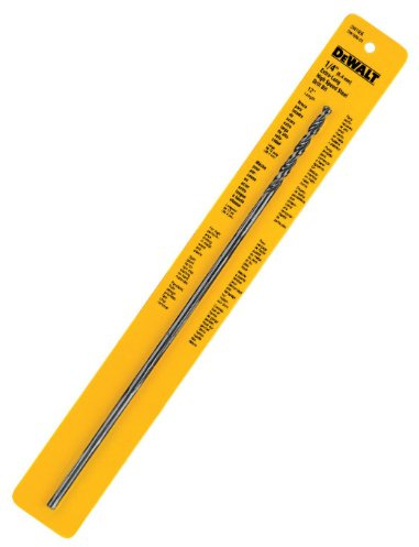 DEWALT DW1606 1/4-Inch by 12-Inch Extra Long Black Oxide Drill Bit