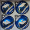 Blaue Weihnachtskugeln aus Glas mit winterlichem Motiv (Haus im Schnee) Durchmesser 8 cm 4er Set