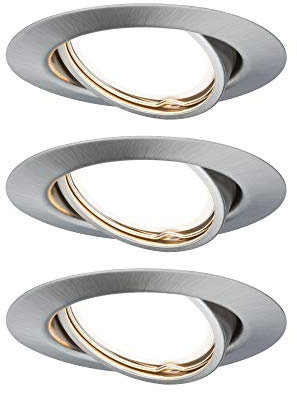 Paulmann Einbauleuchte LED Coin Base rund 5W Eisen IP23 sprühwassergeschützt 3er-Set schwenkbar 3-Stufen-Dimmbar