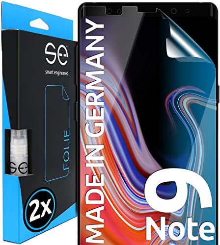 2x se® 3D SCHUTZFOLIE Transparent für Samsung Galaxy Note 9,Selbstheilend, 100% Fingerabdruck & FaceID kompatibel, einfache blasenfreie Installation, Ultra-Klar, Stoß-Kratzfest, aus Deutschland
