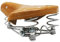 TentHome Federsattel Vintage Classic Fahrradsattel Fahrradsitz Stahlgestell Schraubenfeder Niete (Hellbraun-verstärkte Feder)