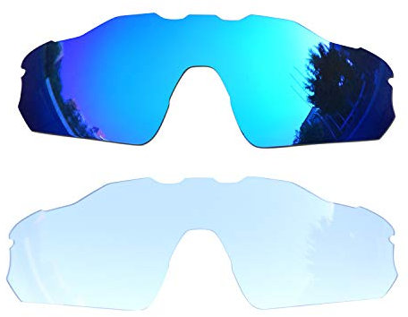 SOODASE Pour Oakley Radar EV Pitch Des lunettes de soleil Bleu/Transparent 2 paires Verres de remplacement