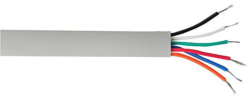 PRO POWER CW1311 6-Core D-Shape Telephone Cable – Grey, 100m Reel, Stranded Copper Conductors