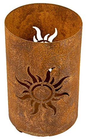 Edelrost Windlicht Sonne 24 cm hoch