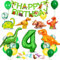 Bluelves Dino Geburtstag Deko 4 Jahre, Dinosaurier Party Luftballons Grün für Kindergeburtstag, Dschungel Party Junge