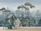 SILK ROAD EU Papier Peint Panoramique Soie, 356 × 250cm, Le Jardin Arrière du Palais, Largeur max 8m, pour Salon Chambre restaurant Chambre d’enfants Décoration Murale