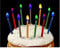 10 Coloured Flame Candles Birthday Party Cake Topper Decoration Multicolour