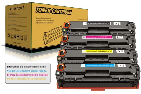 Amla 1 Gelb Toner Kompatibel mit 125A 128A 131A CB542A CF212A CE322A für HP CM1312n CM1312nfi CM1415fn CM1415fnw CP1210 CP1217 CP1514n CP1515n CP1518ni CP1525 CP1525nw M251n M276n M276nw mehr (1 × Y)