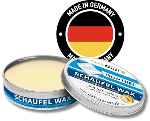 Catcup Schneeschaufelwachs - Premium Wachs für Schneeschaufel - Antihaft Schaufelwax - Wasserabweisende Imprägnierwachs - Schneeschieber Schutz aus Deutschalnd (150 ml)