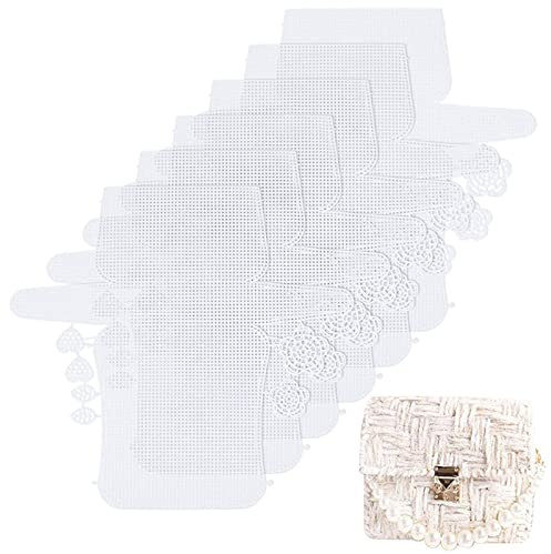 CHGCRAFT 6 Stück Kunststoff Mesh Canvas Sheet, Plastic Canvas Kreuzstich Stoff Kunststoff Kreuzstich Baumwolle Stoff für Basteln DIY Stickerei Garn Strick Häkelprojekte, 35x34cm
