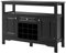 TANGZON Storage Sideboard, Kitchen Cabinet with Removable Wine Rack, Drawer and Shelf, 2-Door Cupboard Buffet Console Table for Dining Room, Living Room & Hallway (Black)