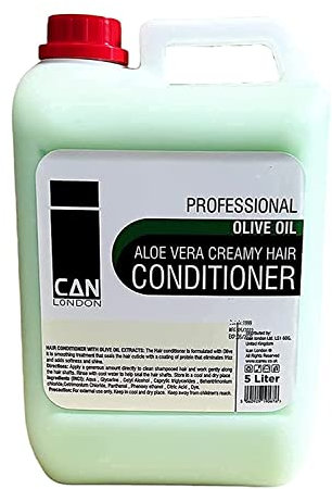 ICAN LONDON Après-shampoing crémeux professionnel à l'huile d'olive et à l'aloe vera 5 litres