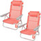 AKTIVE 62263 - Pack de 2 Chaises Pliantes avec 5 Positions Réglables pour la Plage, Le Jardin, la Terrasse ou Le Camping, Dimensions 48X46X84cm, avec Coussin sur la Tête de Lit, Durable
