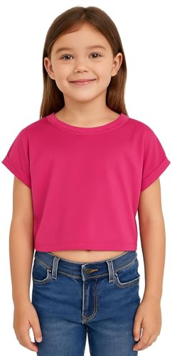 A2Z 4 Kids Girls Crop Top Plain T Shirt Casual Summer Outfit Set | Soft Comfortable Cotton Crop Top for Everyday Summer Wear Ages 5-13
