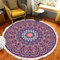 Tomifine Mandala Rund Teppich Quasten, Böhmen Handgewebte Baumwolle Teppiche für Schlafzimmer Wohnzimmer Hausdekor (120 cm,Lila Weiß)