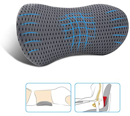 FOUSUPDT Lumbar Pillow, Memory Foam Lumbar Support Pillow for Office Chair and Car Seat, Back Support Pillow for Lower Back Pain Relief, Support Cushion Back Pillow for Sleeping, Driving, Resting