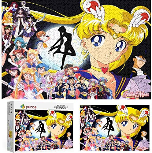 Papp Puzzle 1000 Teile Anime Sailor Moon Poster Erwachsene Kinder Spielzeug Dekompressionsspiel,Papppuzzle(38x26cm)