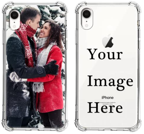 Pnakqil Personalisierte Handyhülle für Apple iPhone XR 6,1 mit Foto Text oder Bild Selbst Gestalten, Soft Silikon Schutzhülle Stoßfestigkeit Custom Case Only für iPhone XR, Transparent 1