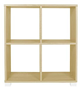 Totò Piccinni Libreria Scaffale in Legno dal Design Moderno con scompartimenti (Rovere 4 Scomparti)