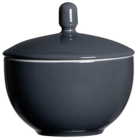 Ritzenhoff & Breker Doppio Zuckerdose, Zucker Dose, Vorratsdose, Geschirr, Porzellan, Anthrazit, 9 cm, 430288