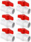 1,9 cm PVC-Kugelhahn, 6 Stück, roter T-Griff, Absperrventil, für Kaltwasserversorgungsleitungen