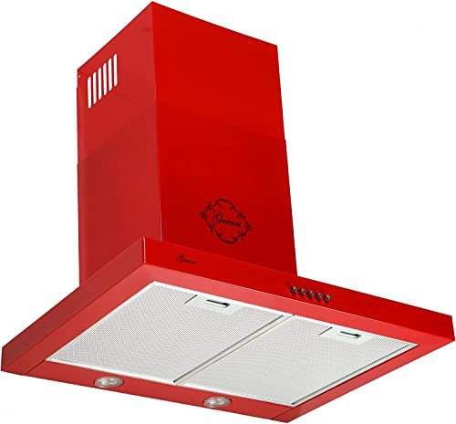 GURARI 461 Red 60, campana extractora 60 cm, rojo, alta succión, 1000 m³/h, 3 niveles, capó aspirante, capó de escape, capó de recogida