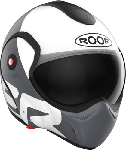 ROOF Modularhelm BoXXer FLAG schwarz matt weiss Antifog-Visier Doppelzulassung Jet Integral
