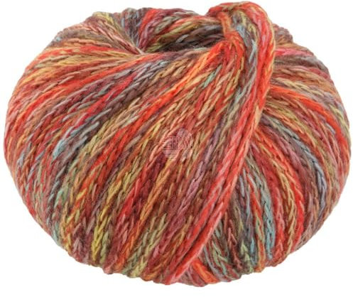 LANA GROSSA Cool Merino Big Color | Voluminöses Kettengarn aus klassischer Merinowolle | Handstrickgarn aus 90% Schurwolle & 10% Polyamid | 50g Wolle zum Stricken & Häkeln | 90m Garn FB 402