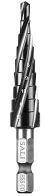 SALI M35 HSS Step Drill 4-12mm Four Spiral Flute Cobalt Step Drill Bit 1/4 Hex Shank Step Drill Bit for Metal, Stainless Steel, Aluminum, Wood, Plastic