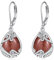 Gold Sand Stein Ohrringe für Damen 925 Sterling Silber Filigran Goldsandstein Tropfen Ohrringe Leverback Schmuck Geschenke (Q-Goldsandstein)