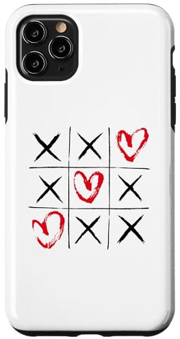 Hülle für iPhone 11 Pro Max Tic Tac Toe Valentines Pinselstrich