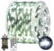 170 FT 500 LED Fairy Lights Plug in String Lights Outdoor Green Copper Wire Christmas Tree Lights Waterproof with Remote Timer 8 Modes Memory for Bush Branch Plants Garden Decoration Cool White