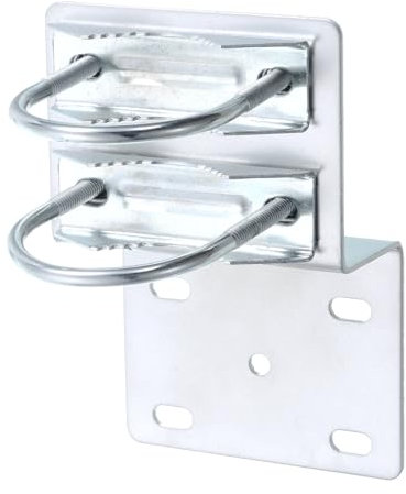 sourcing map Antenna Pole Mounting Kit-Z-Bracket with Double U-Bolt Clamp Pole Mounting Kit for Outdoor Antenna