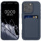 kwmobile Case Compatible with Apple iPhone 16 Pro Case - TPU Phone Cover with Credit Card Holder - Dark Blue